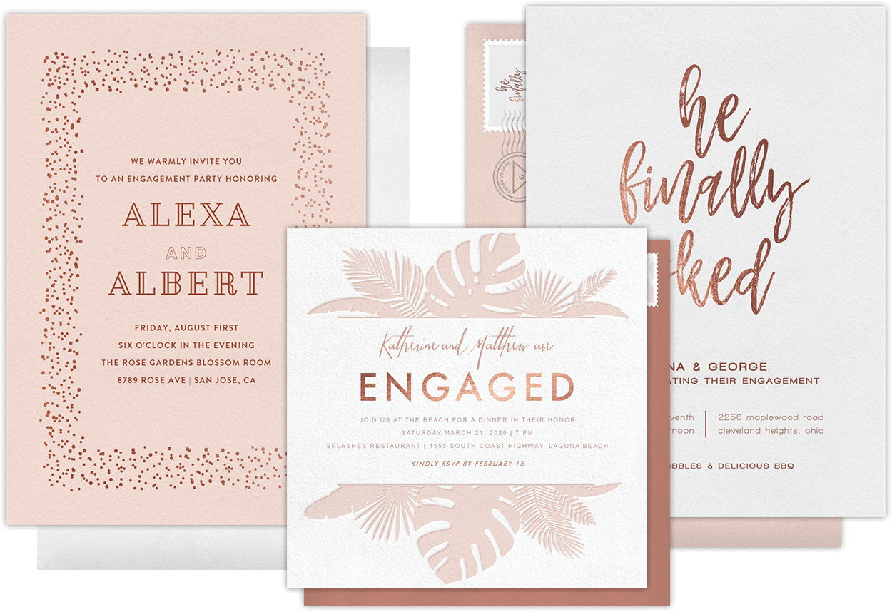 Affordable Engagement Party Invitation Cards Basic Invite