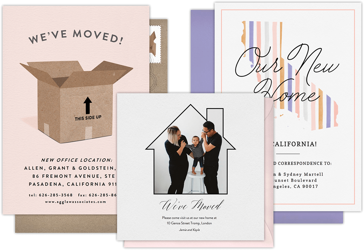 Email Online Moving Announcements that WOW!  Greenvelope.com Pertaining To Moving Home Cards Template